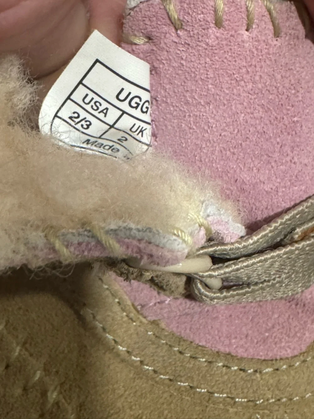 UGG Australia 3277 baby boots infant leather sheepskin booties  Sz 2/3